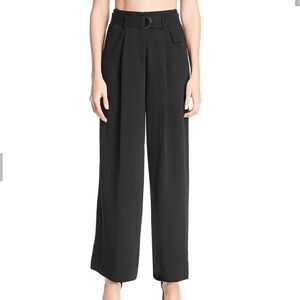 FAME AND PARTNERS Black High Waist Wide Leg Trouser Pants Size 4